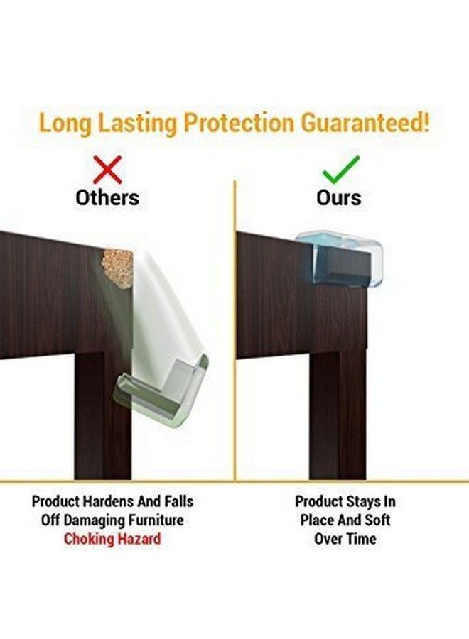 Clear Corner Protectors ; High Resistant Adhesive Gel ; Best Baby Proof Corner Guards ; Stop Child Head Injuries ; Tables Furniture & Sharp Corners Baby Proofing (20Pack)