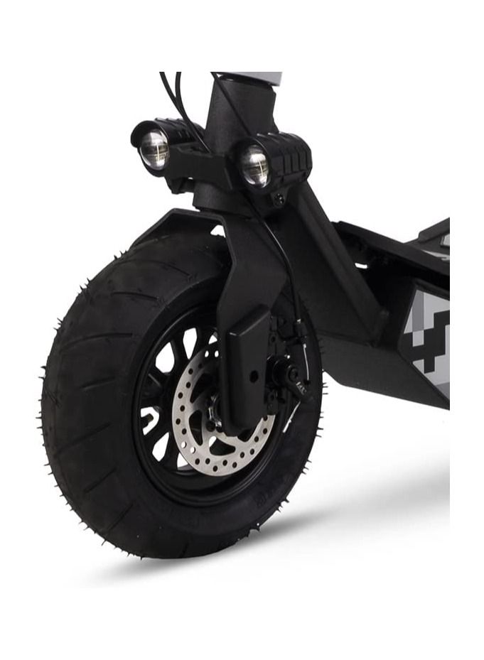 Ducati Scrambler E-scooter Cross E Sport with Turn Signals, Stylish Design with Powerful 500W Brushless Motor, Max Range 40Km, 6.5” Fat Anti Puncture Tubeless Tires large 3.5” LCD display-Grey
