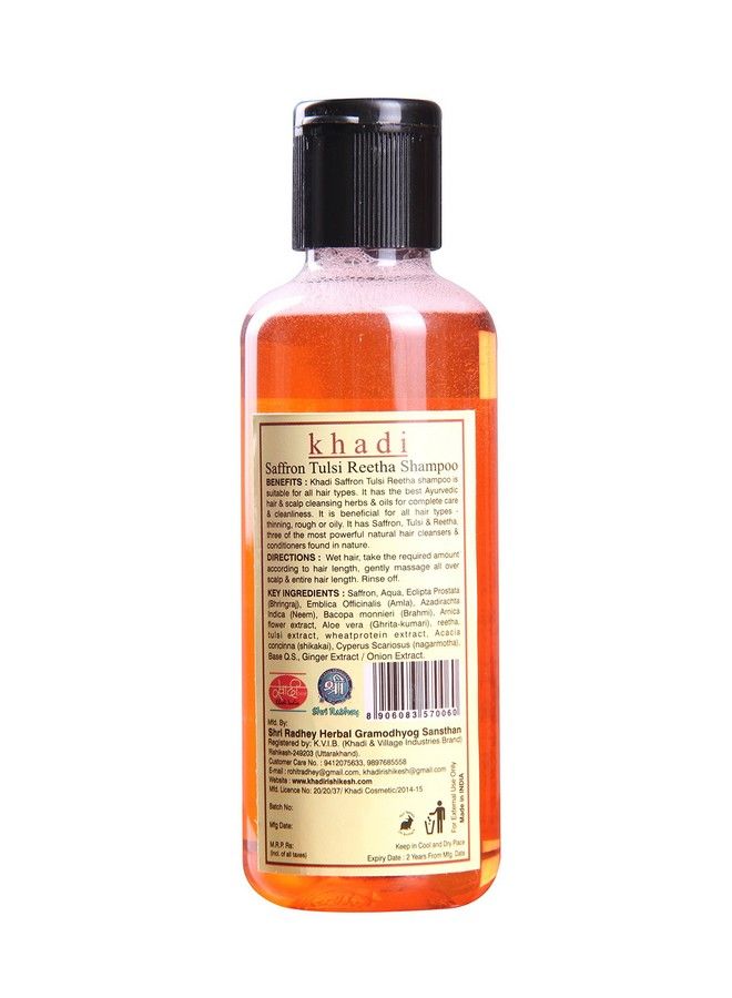 Herbal Saffron Tulsi Reetha Shampoo Combo Set Pack Of 210Ml X 3 (630)Ml