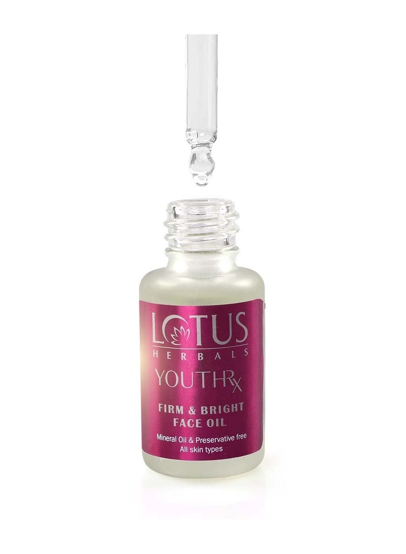 Lotus Herbals YouthRx Firm and Bright Face Oil Bakuchiol Retinol and Vitamin C  Anti Ageing and Brightening 15ml