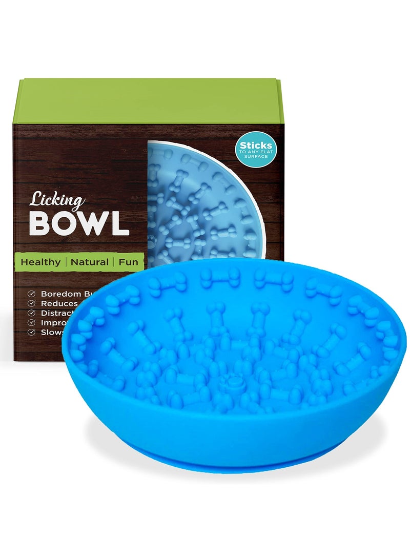 Slow Feeder Lick Bowl for Dogs & Cat, Anti Gulping Healthy Eating Stop Bloat, Interactive Non Slip Dog Slow Food Feeding Pet Bowl Slow Eating Healthy Design for Small Medium Size Dogs