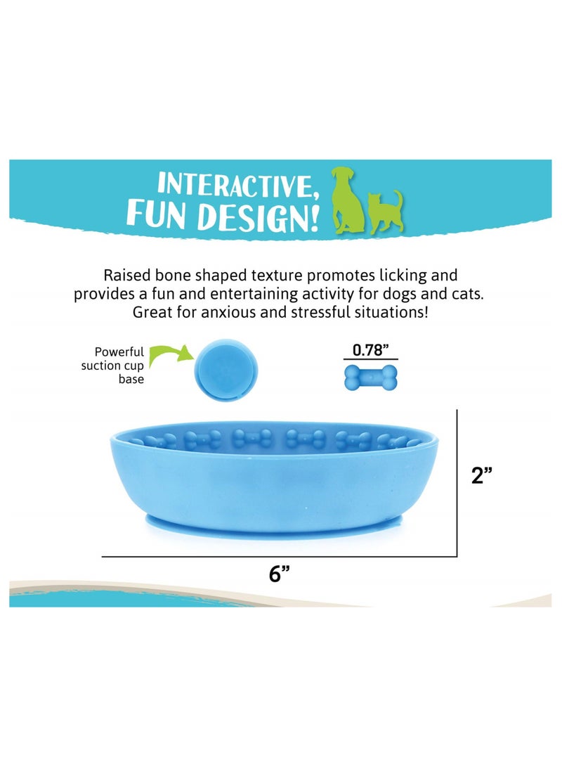 Slow Feeder Lick Bowl for Dogs & Cat, Anti Gulping Healthy Eating Stop Bloat, Interactive Non Slip Dog Slow Food Feeding Pet Bowl Slow Eating Healthy Design for Small Medium Size Dogs