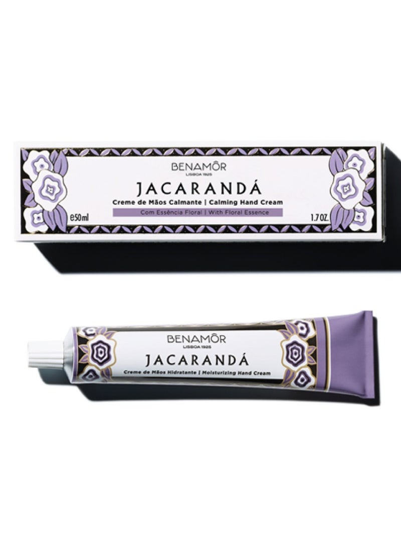 Benamor Jacaranda Moist Hand Cream Moisturising Hand Cream with Natural Ingredients Shea Butter Argan Oil Aloe Vera Paraben Free Vegan 50ml