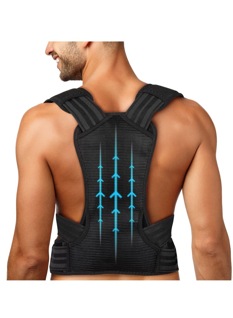 Posture Corrector, for Women and Men Back Straightener Posture Corrector Adjustable Size Back Brace for Posture Providing Pain Relief from Neck Shoulder and Upper Back (Large)