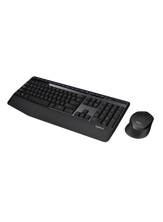 MK345 Wireless Keyboard and Mouse Combo – Full-Size QWERTY Keyboard with Palm Rest, Right-Handed Optical Mouse, 2.4GHz Wireless USB Receiver, Spill-Resistant, 1000 DPI, Long Battery Life, Compatible with Windows, macOS, ChromeOS Black