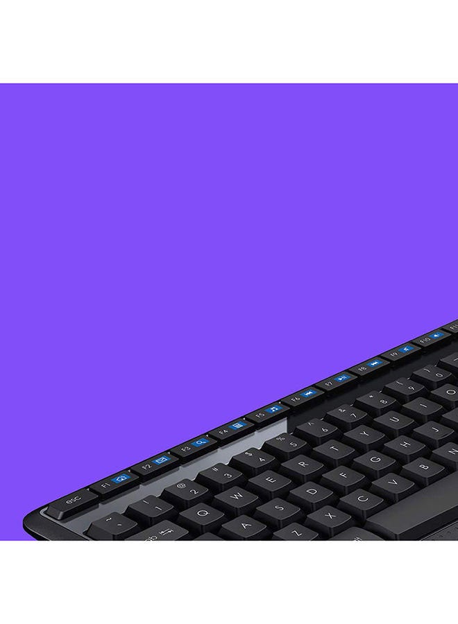 MK345 Wireless Keyboard and Mouse Combo – Full-Size QWERTY Keyboard with Palm Rest, Right-Handed Optical Mouse, 2.4GHz Wireless USB Receiver, Spill-Resistant, 1000 DPI, Long Battery Life, Compatible with Windows, macOS, ChromeOS Black