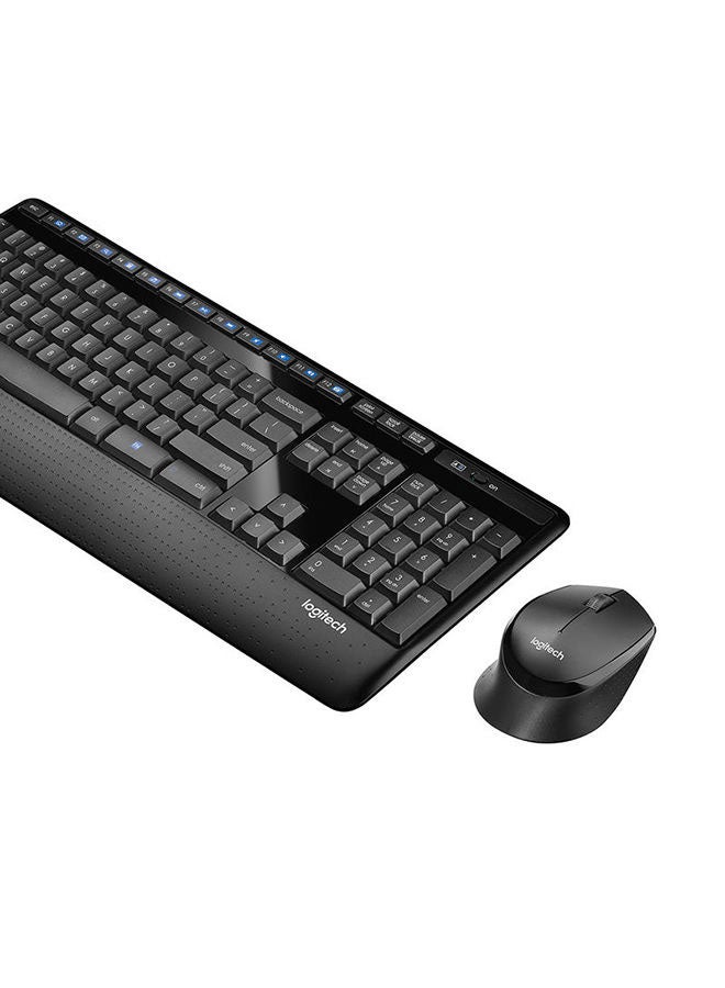 MK345 Wireless Keyboard and Mouse Combo – Full-Size QWERTY Keyboard with Palm Rest, Right-Handed Optical Mouse, 2.4GHz Wireless USB Receiver, Spill-Resistant, 1000 DPI, Long Battery Life, Compatible with Windows, macOS, ChromeOS Black