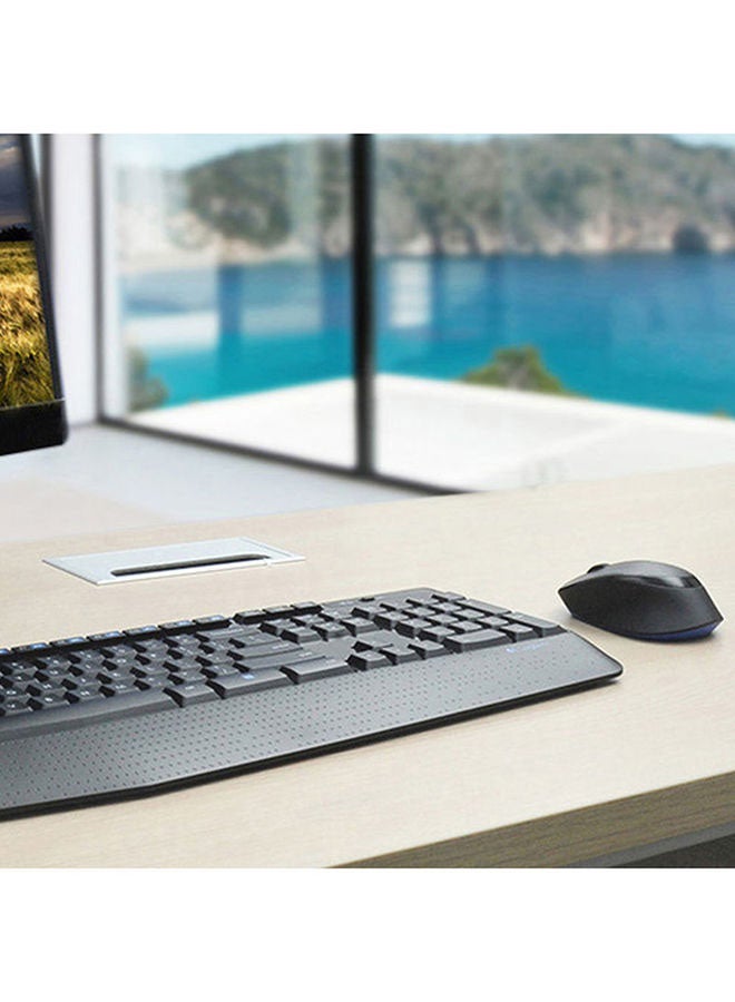 MK345 Wireless Keyboard and Mouse Combo – Full-Size QWERTY Keyboard with Palm Rest, Right-Handed Optical Mouse, 2.4GHz Wireless USB Receiver, Spill-Resistant, 1000 DPI, Long Battery Life, Compatible with Windows, macOS, ChromeOS Black