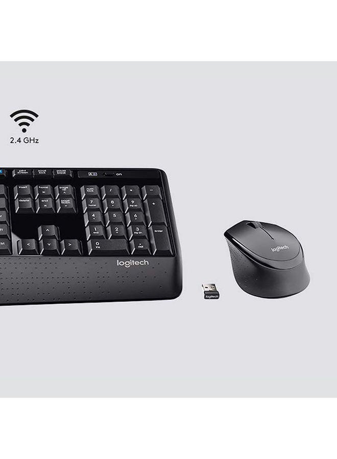 MK345 Wireless Keyboard and Mouse Combo – Full-Size QWERTY Keyboard with Palm Rest, Right-Handed Optical Mouse, 2.4GHz Wireless USB Receiver, Spill-Resistant, 1000 DPI, Long Battery Life, Compatible with Windows, macOS, ChromeOS Black