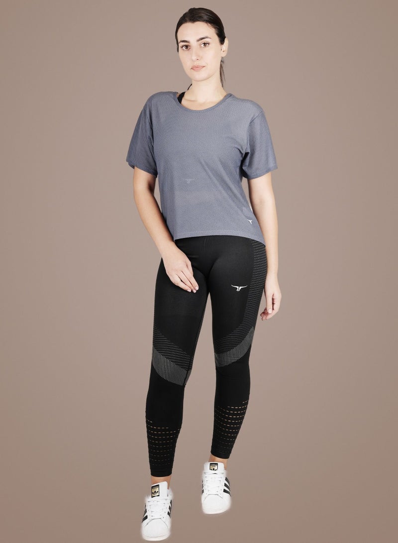 SpinFit High Waist Hollow Leggings - Black