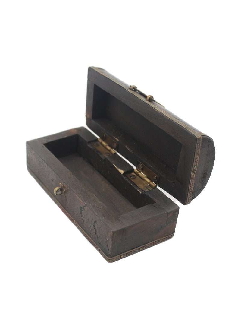 Handmade Wooden Incense Box with Brass Work