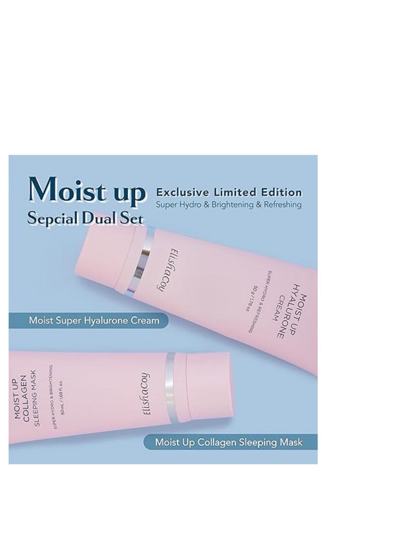 Moist Up Hyalurone Cream 1.7oz & Collagen Sleeping Mask 1.69 fl.oz set