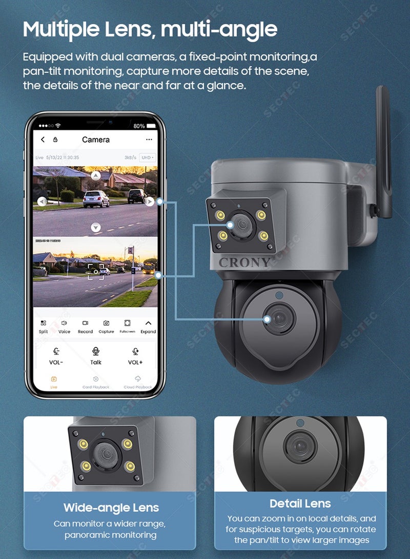 ST-430-4MP-10X WiFi Dual Linkage PTZ Camera App Network Video Recorde Surveillance Wireless Smart Camera