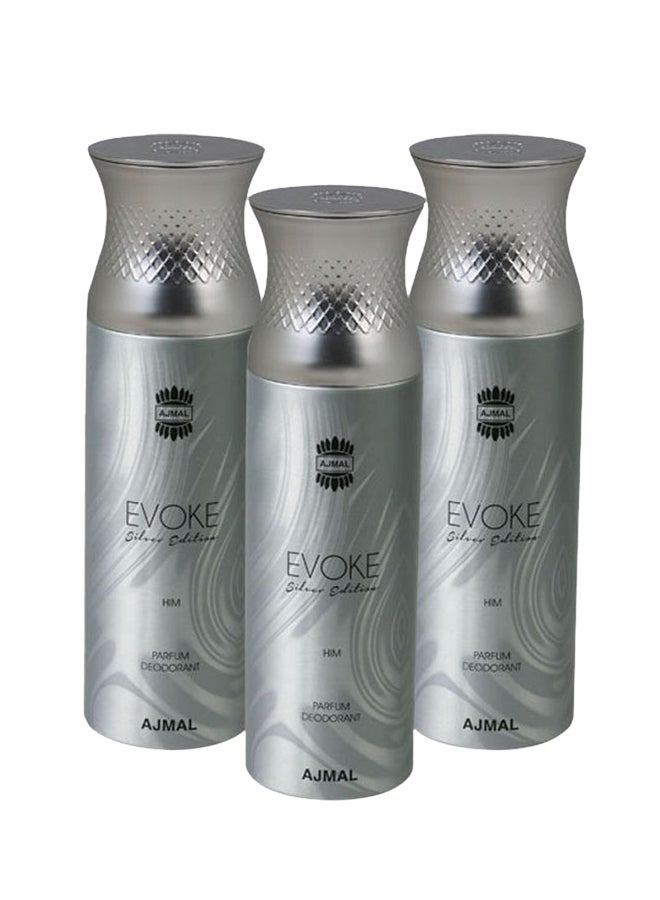 3 In 1 Pack - Evoke Silver Edition Deodorant 3 x 200ml