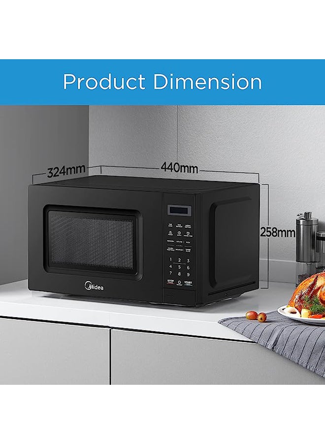 Solo Microwave Oven with Digital Touch Control,Child Lock, Memory Function, Defrost-by-weight-or-time, Fast Reheat, Push Button Door Opening, Best for Home & Office 20 L EM721BK Black