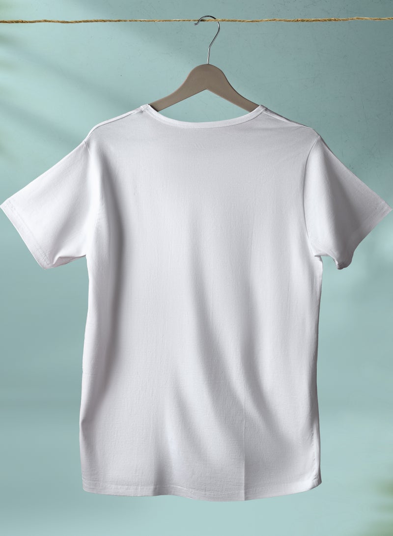 Men's White Round Neck Cotton Vest Men's White 95% cotton and 5% elastane  Undershirt Tagless Body Fit T-Shirt [Pack of 2]