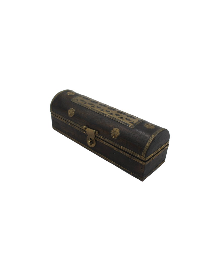 Handmade Wooden Incense Box with Brass Work