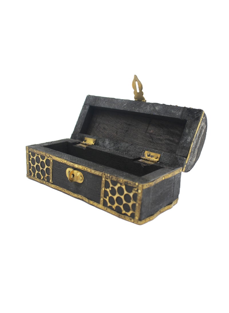 Handmade Wooden Incense Box with Brass Work