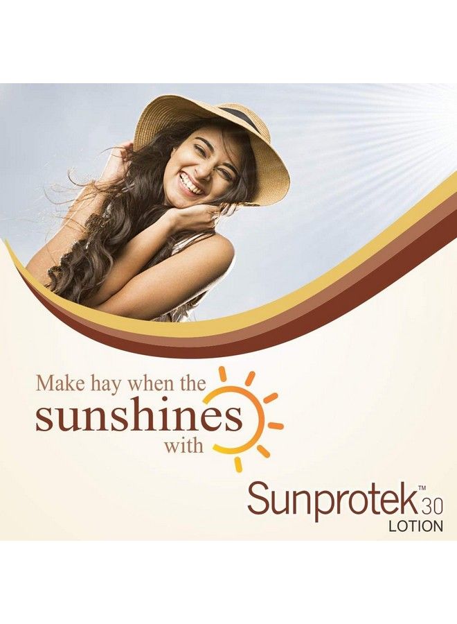 Sunprotek Broad Spectrum Sunscreen With Spf 30+ Body & Face Lotion Protects From Harmful Uva/Uvb Sun Rays Antipollution Lightweight Matte Finish Repairs Sun Burn Sun Tan 100 Ml(Pack Of 2)