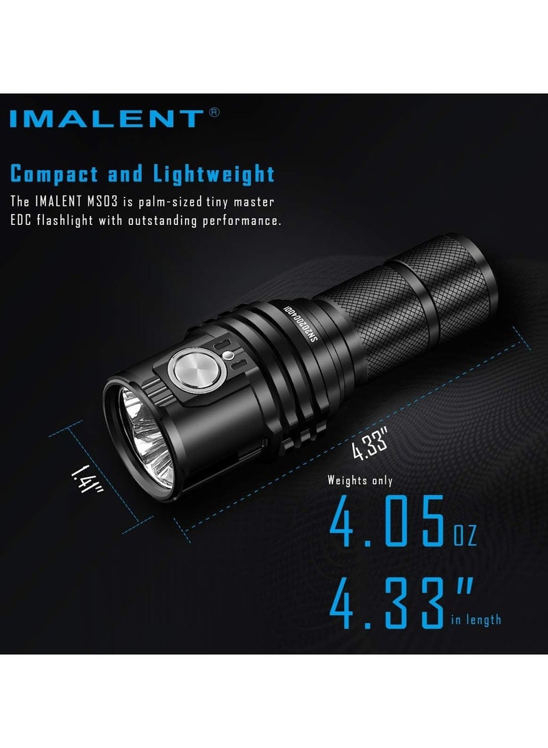 MS03 Tactical Flashlight 13000 Lumens LED Flashlight Uses 3 Pcs CREE XHP70 LEDs  Powerful Handlight for Camping