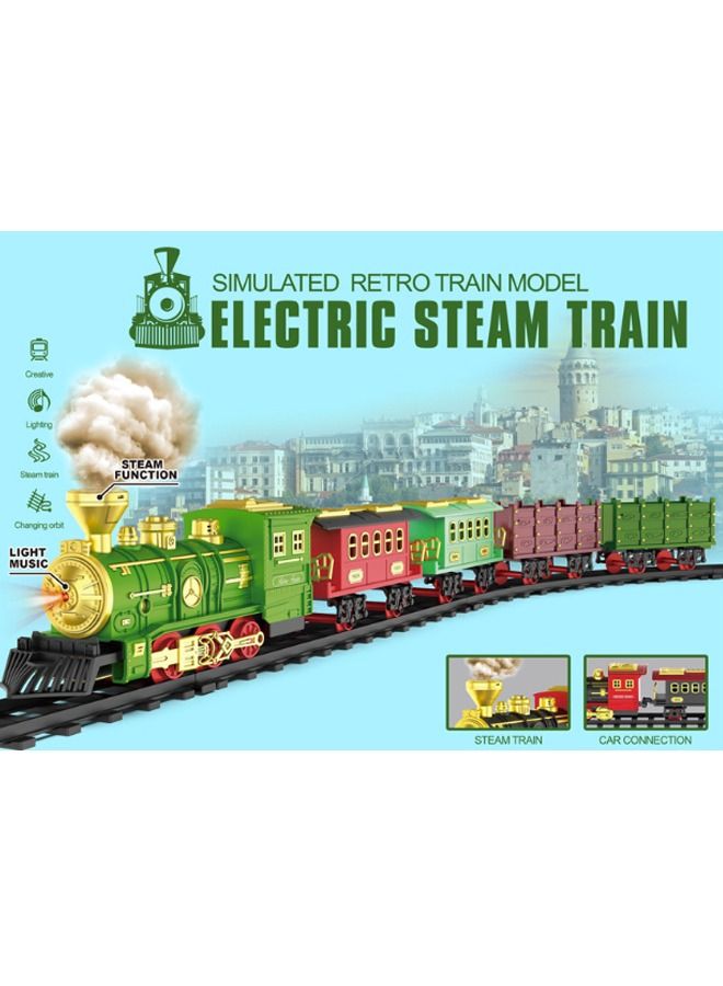 Electric Track Train With Lights And Sound Set For Kids