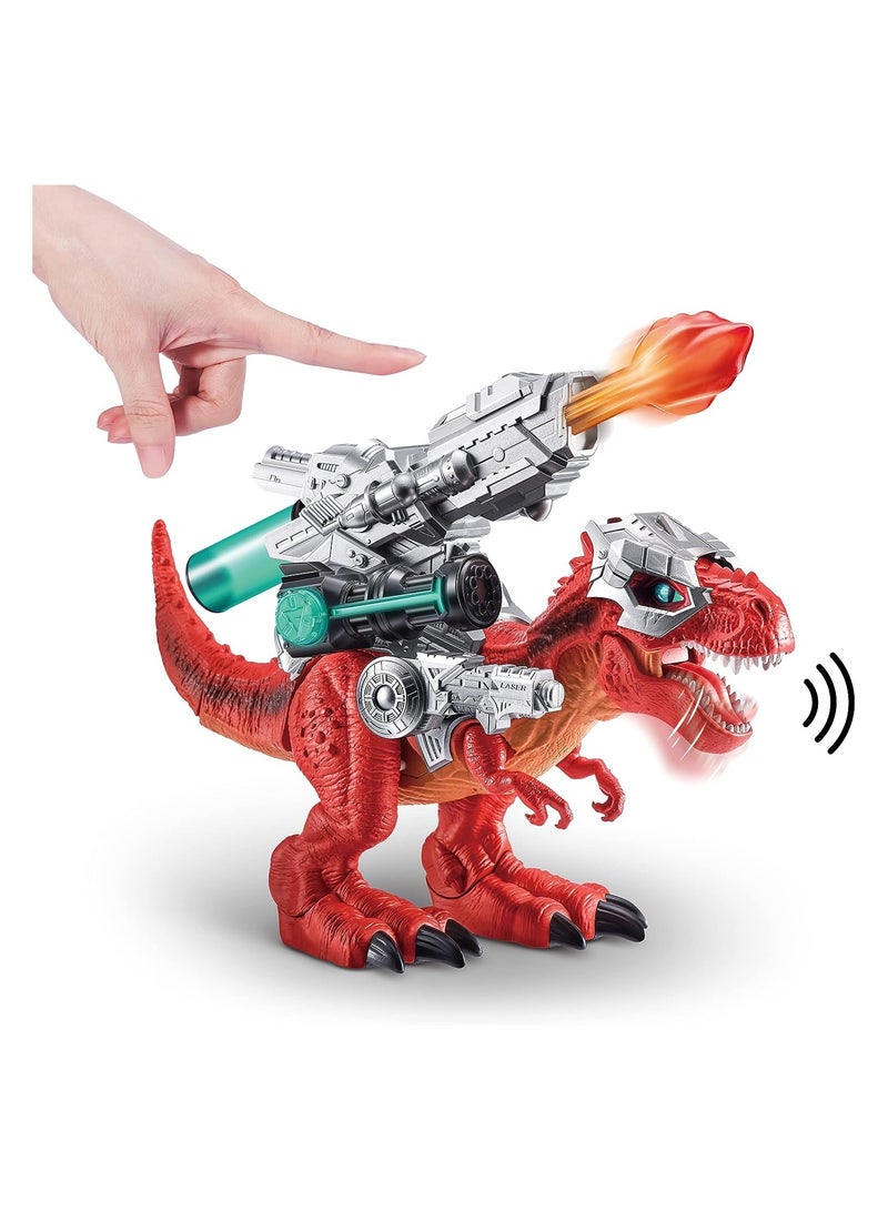 Robo Alive Dino Wars Mega-Rex by ZURU, Dinosaur Battle, Boys 4-8, Realistic Walking, Gaint T-Rex with Armor, Electronic Toy Dinosaur, 30 cm