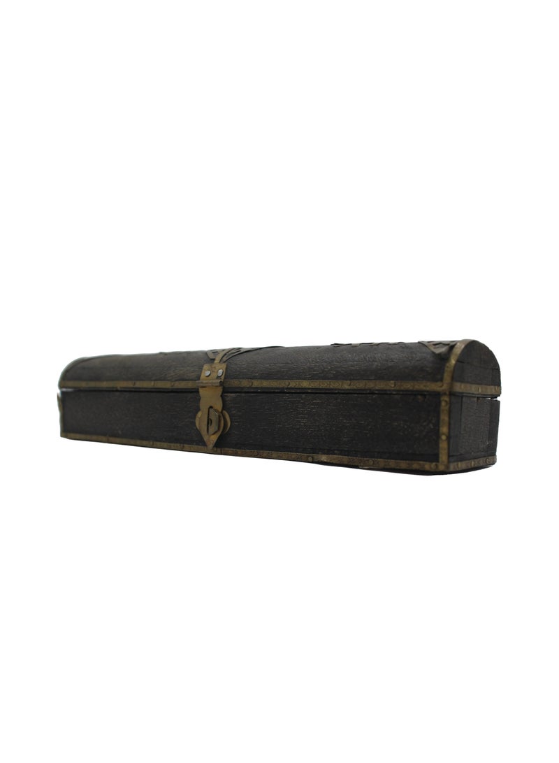 Handmade Wooden Incense Box with Brass Work