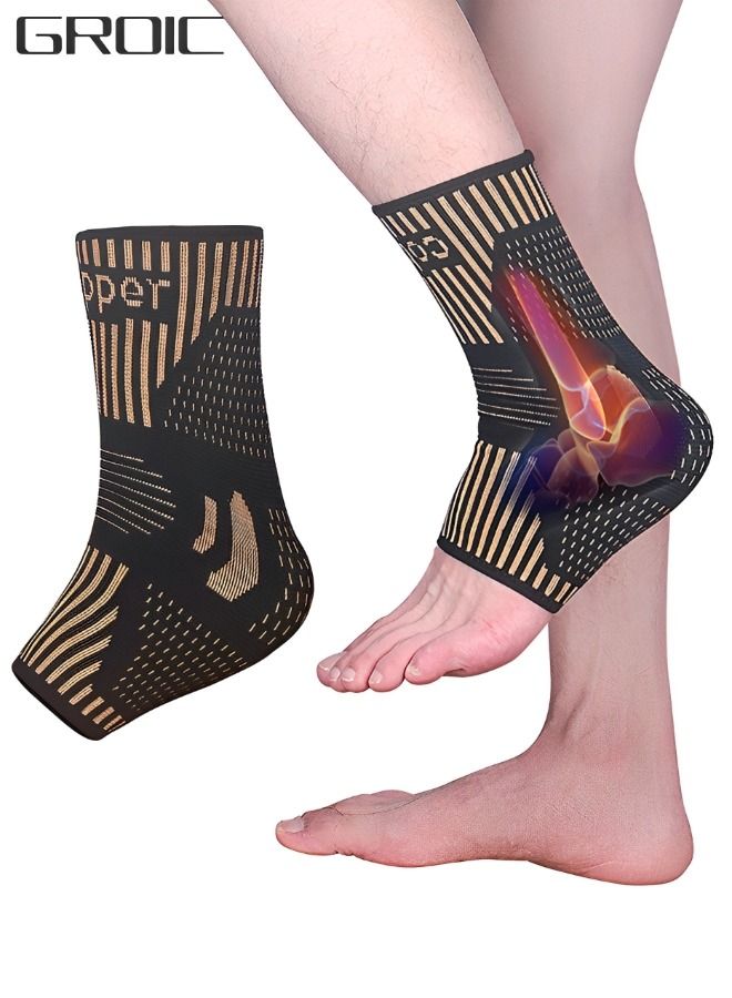 1PC Ankle Brace Support, Arch Support, Best Ankle Compression Sleeve Socks for Plantar Fasciitis, Sprained Ankle, Achilles Tendon, Pain Relief, Recovery, Sports