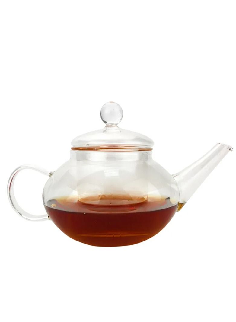 Dishwasher Safe Heat Resistant Glass Teapot with Removable Glass Infuser for Loose Tea and Tea Maker (0.4 L)