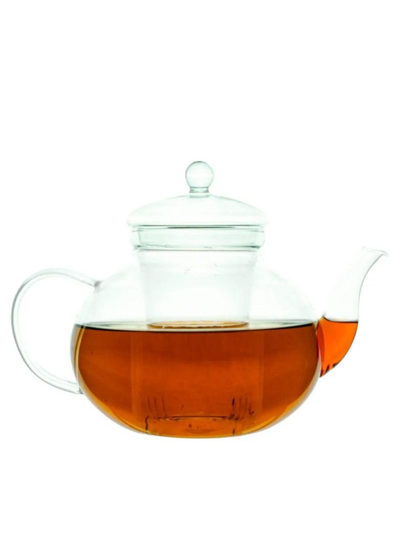 Dishwasher Safe Heat Resistant Glass Teapot with Removable Glass Infuser for Loose Tea and Tea Maker (1 Liter)