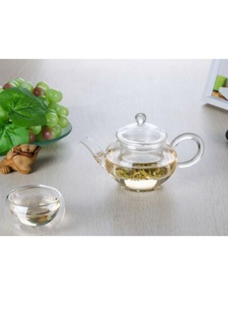 Dishwasher Safe Heat Resistant Glass Teapot with Removable Glass Infuser for Loose Tea and Tea Maker (1 Liter)