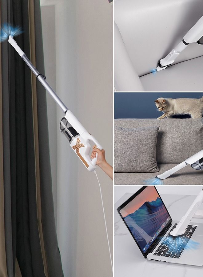 Vacuum Cleaner, 18000PA Suction /650W Motor 5M Corded Stick Vacuum Cleaner,  with Multifunction Lightweight Handheld Stick Cleaner for Hard Floor/Carpet/Pet Hair