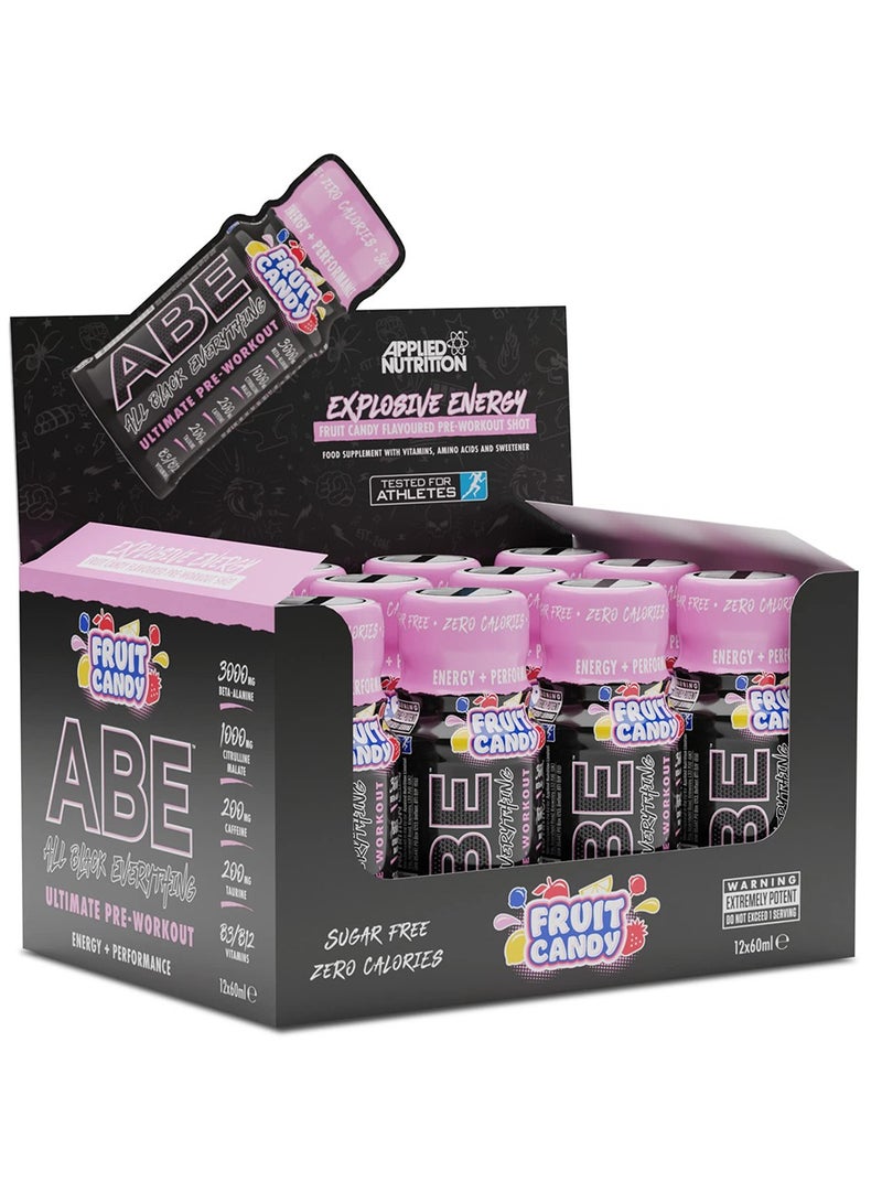 Abe Ultimate Pre Workout Shot Fruit Candy 60Ml Pack Of 12