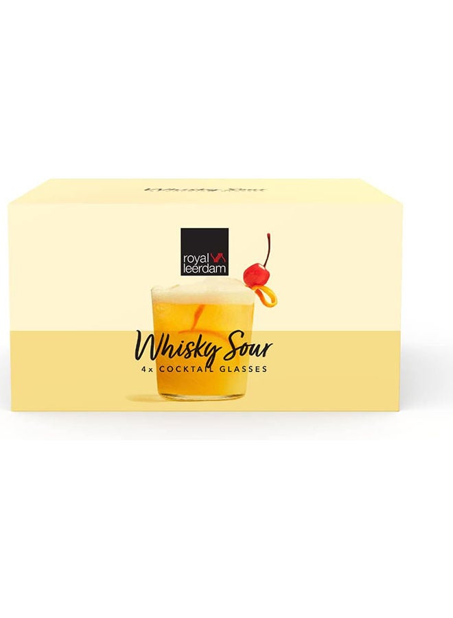 4-Piece Royal Leerdam Whiskey Sour Cocktail Glass Set 390 ml