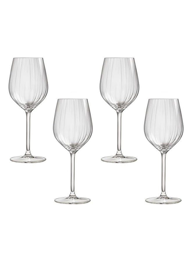 4-Piece Royal Leerdam Plisse White Wine Glass Set 380ml