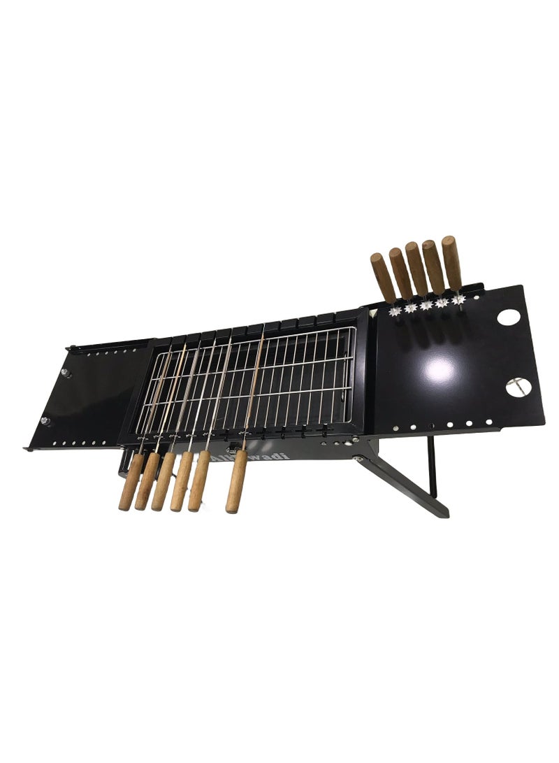 Portable Folding Barbecue Grill  with Electric Skewer Camping Charcoal Stove