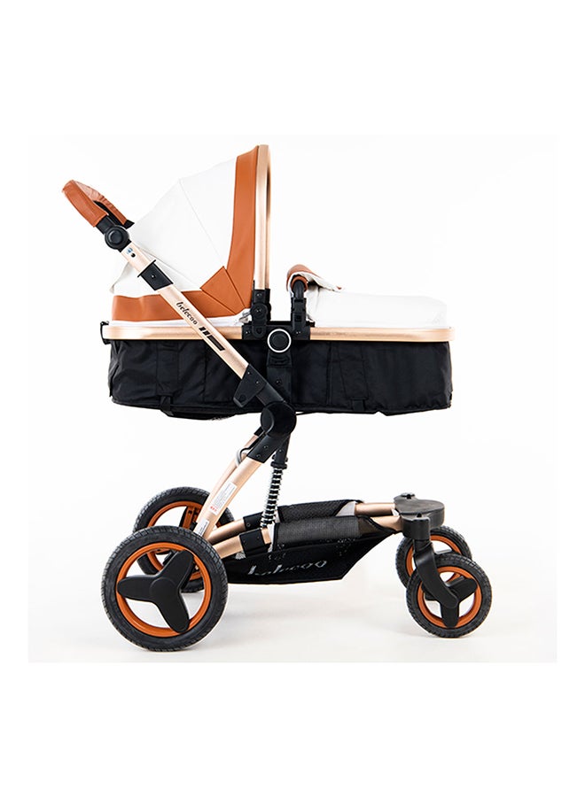 8 White & Beige - 4 In 1 Luxury Travel System