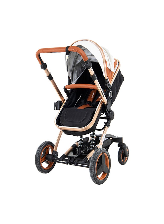 8 White & Beige - 4 In 1 Luxury Travel System