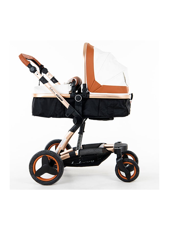 8 White & Beige - 4 In 1 Luxury Travel System