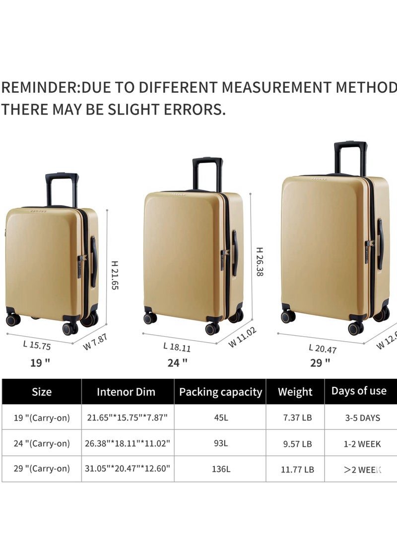 Luggage with X Large Spinner Wheels Expandable Hardside Travel Luggage