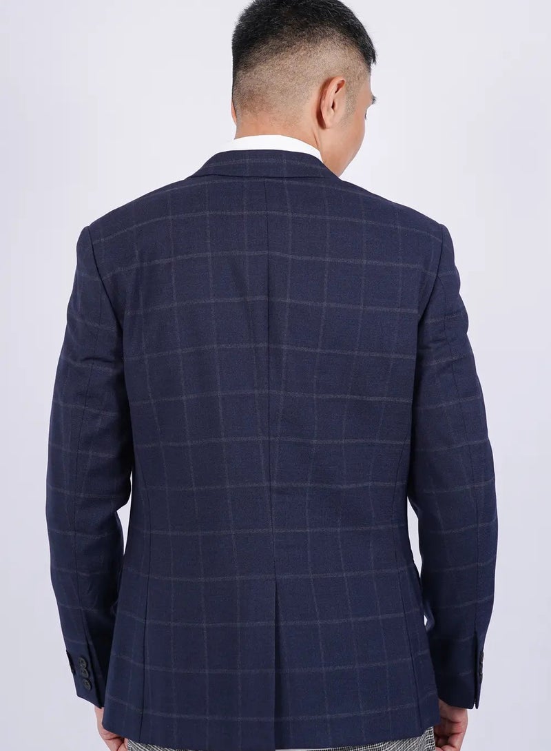 Men’s Autumn Suit Blazer Wool Mix – electric blue