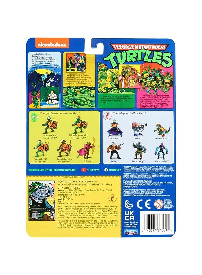 Teenage Mutant Ninja Turtles: 4” Original Classic Rocksteady Basic Figure