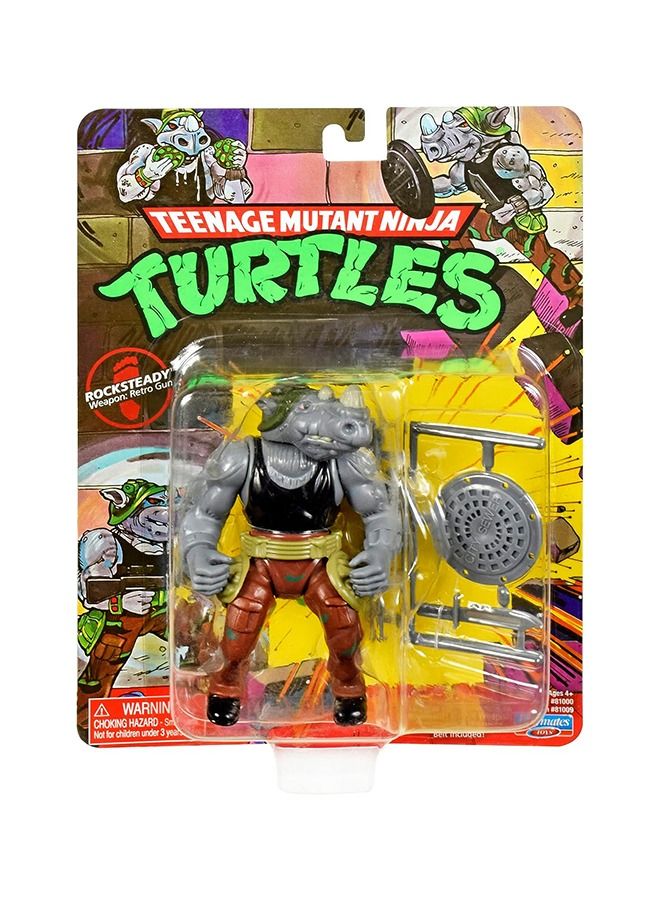 Teenage Mutant Ninja Turtles: 4” Original Classic Rocksteady Basic Figure
