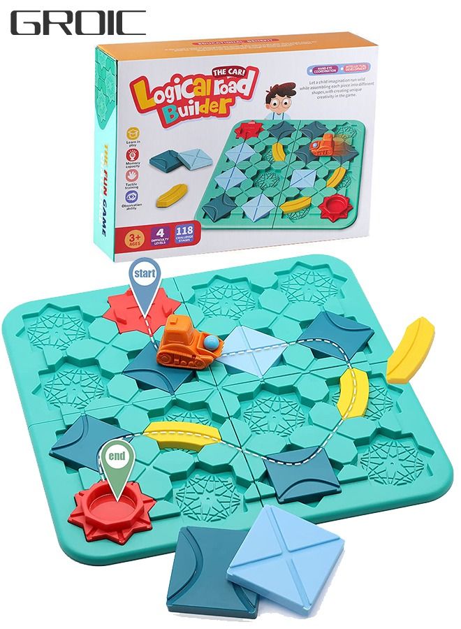 Logical Road Builder Rush Hour Game,Puzzle Game from New Wave,Board Games for Kids Helps Develop Children Brains ,Family Games