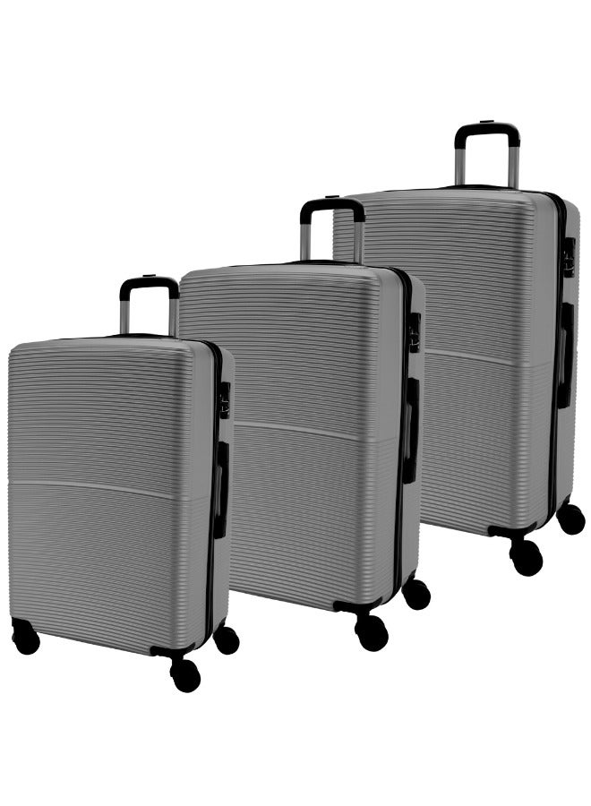 Luggage Set of 3 ABS Hardside With 4 Wheels And Anti Theft Lock