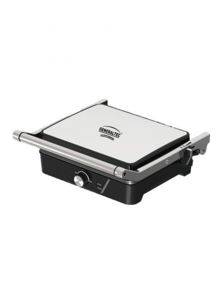 Generaltec Electric Contact Grill with Non-stick Plates, Temperature control Knob & Cool-touch Safe Handles