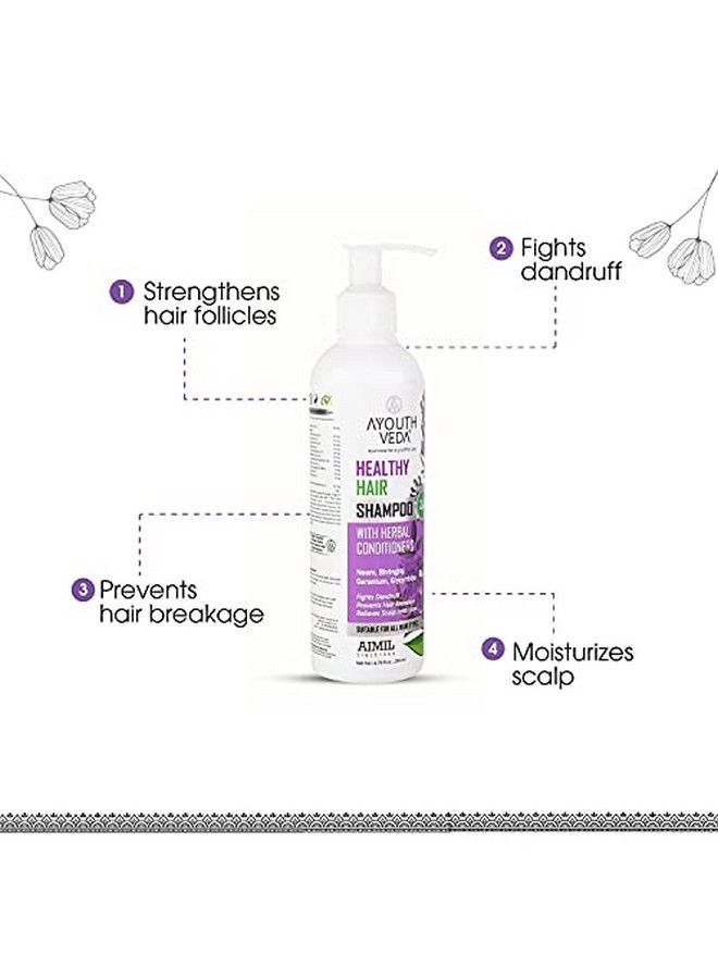 Healthy Hair Shampoo With Herbals Conditioners & Cleansers Hair Breakage Fights Dandruff Paraben & Sulphate Free 200 Ml