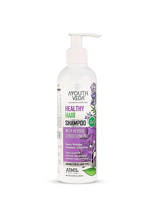 Healthy Hair Shampoo With Herbals Conditioners & Cleansers Hair Breakage Fights Dandruff Paraben & Sulphate Free 200 Ml