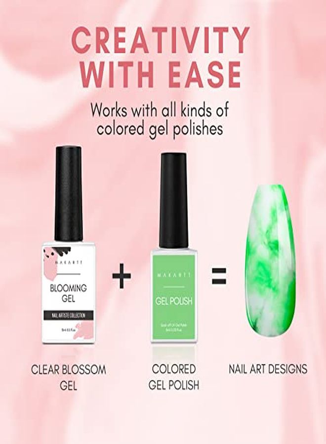 Clear Blooming Gel15Ml Uv Led Soak Off Nail Art Polish For Spreading Effect Marble Nail Polish Gel Paint Nail Designs For  Flower Animal Watercolor Magic Manicure Kit