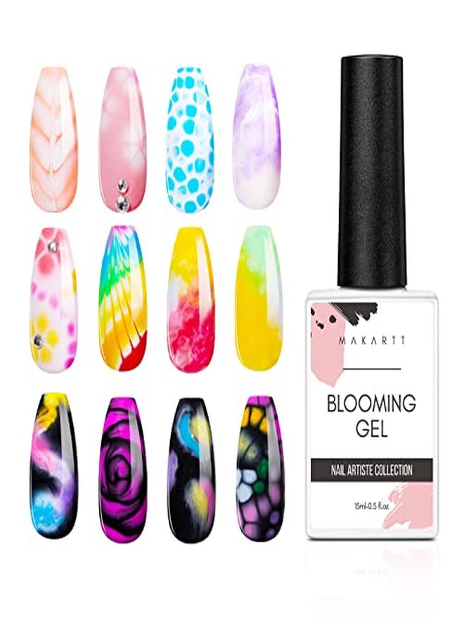 Clear Blooming Gel15Ml Uv Led Soak Off Nail Art Polish For Spreading Effect Marble Nail Polish Gel Paint Nail Designs For  Flower Animal Watercolor Magic Manicure Kit